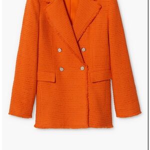 Mango Orange Blazer Suit Jacket